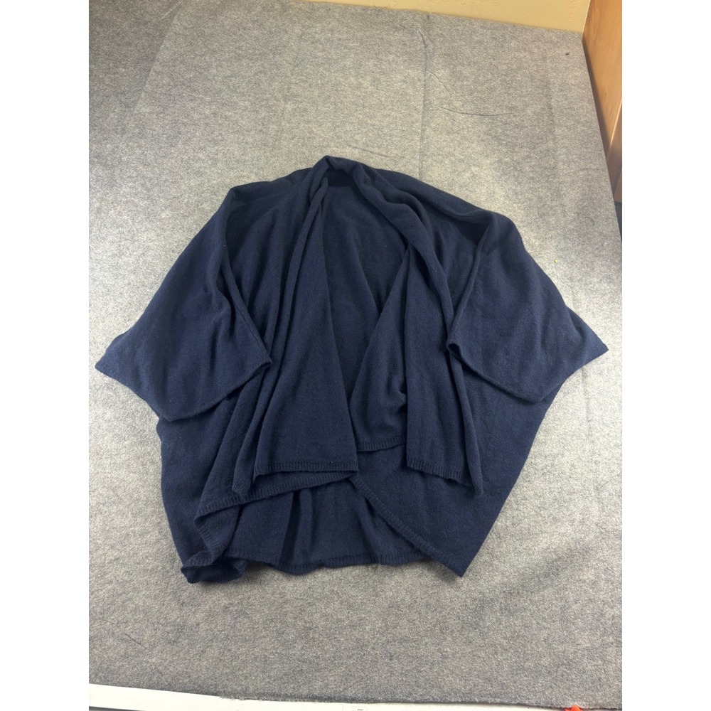 Calypso St. Barth 100% Cashmere Navy Blue Open Front Draped Cardigan Sweater S